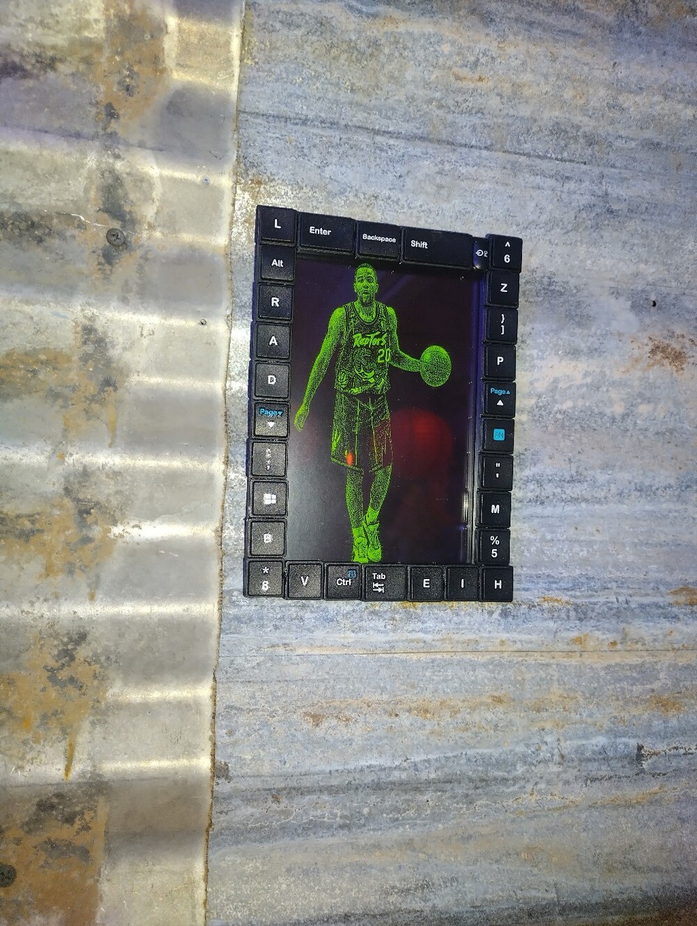 Damon Stoudamire Retro Computer Style Framed Art Print In Keyboard Frame